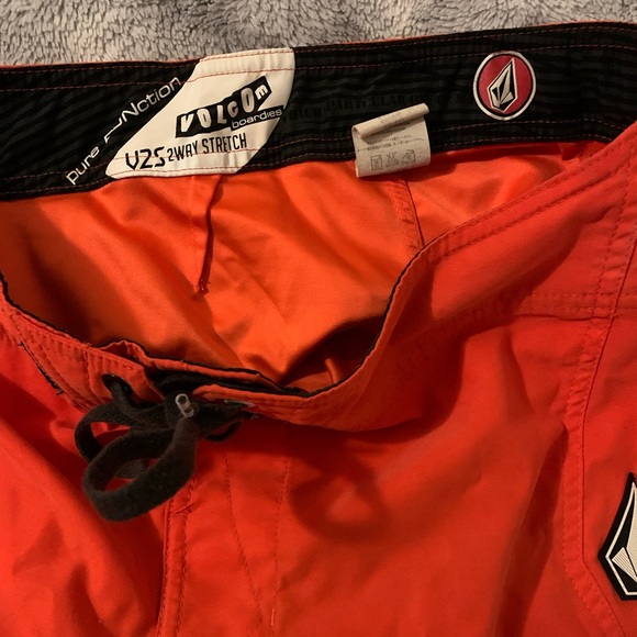 Mens Volcom Pure Function Orange Swim Trunks - Picture 3 of 4